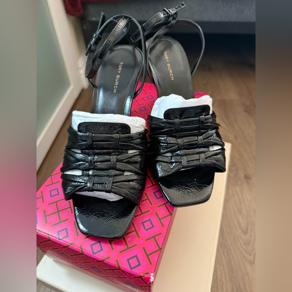 Tory Burch Black Strappy Heels